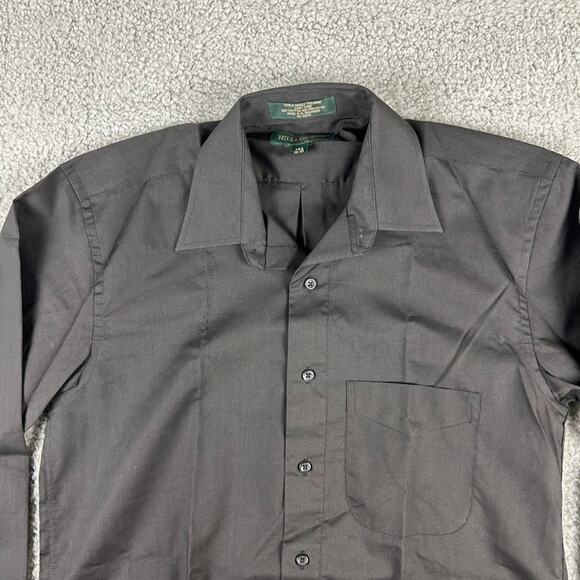 Hill & Archer Men's Size 14.5-32/33 Black Solid Long Sleeve Button Up Shirt - Picture 2 of 9